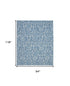 2' X 4' Blue Damask Power Loom Area Rug